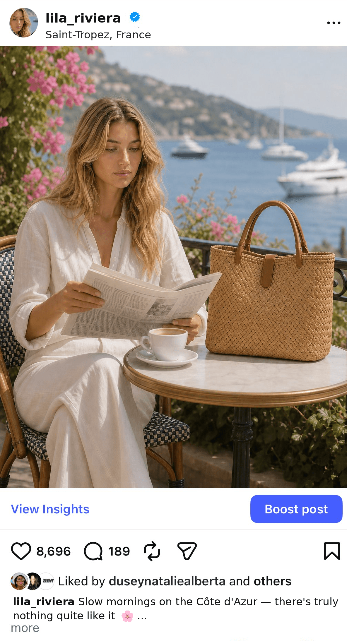 Instagram post mockup featuring the handbag campaign