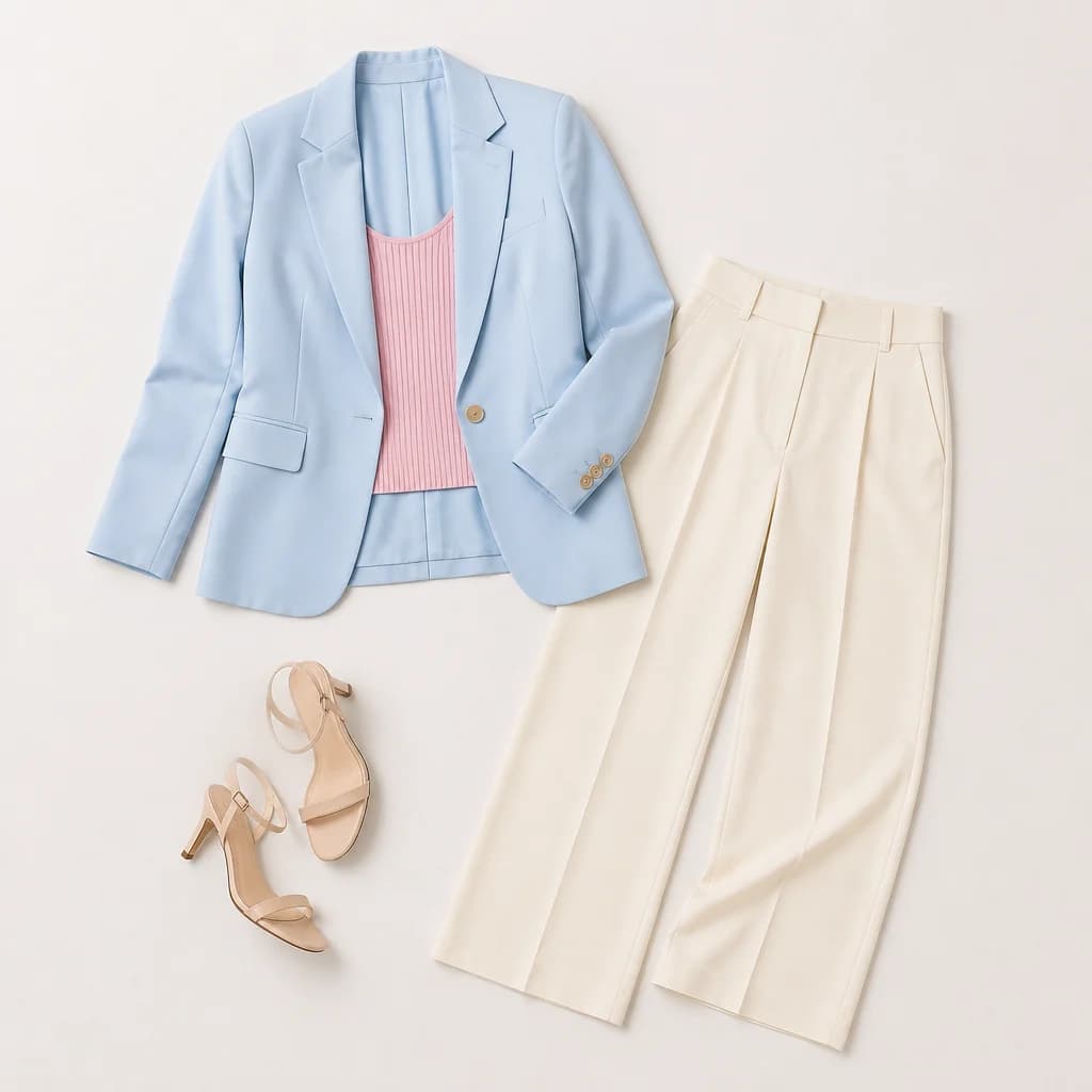 Top-down flat lay styled as a premium product hero image